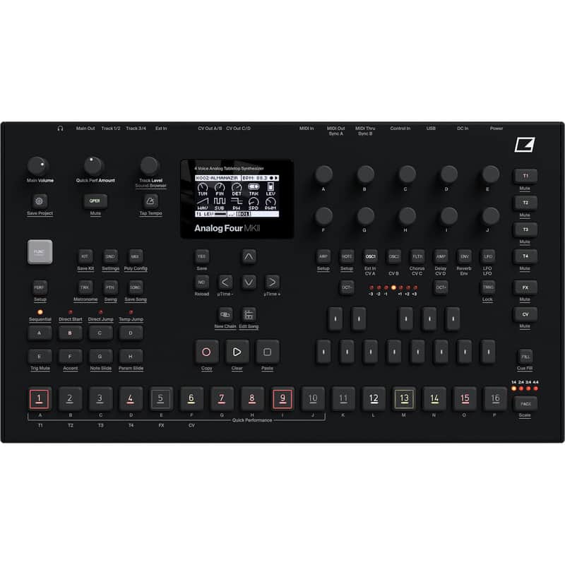 Elektron Analog Four MKII Black 4-voice Analog Synthesizer with Sequencer image 1