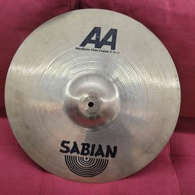 Sabian 18" AA Medium Thin Crash Cymbal Cracked Bell - Brilliant image 2