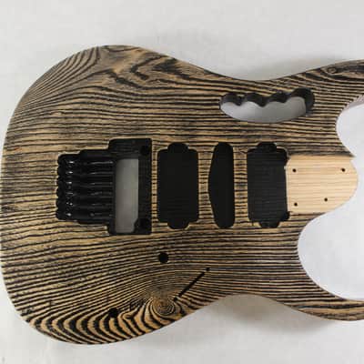 Finished Ash 6 string, Jem style guitar body, rear route, HSH, AANJ - J1201 image 1