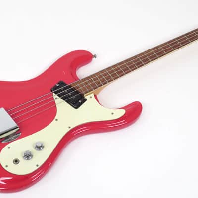 Mosrite Ventures Bass 1965 Custom Color Strawberry Red image 2