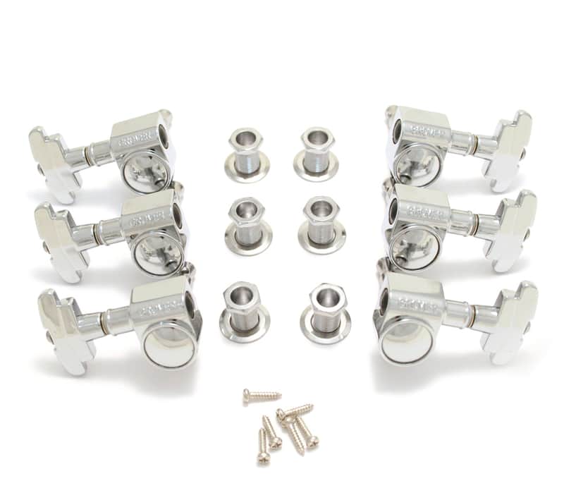 109C Grover Super Rotomatic 3+3 Chrome Tuners With Art Deco Style Buttons image 1