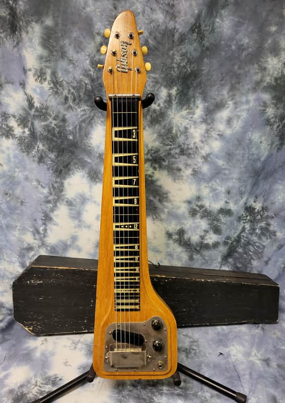 Vintage RARE 1957 Gibson Skylark Model EH-500 Korina Wood Lap Steel Guitar New Strings Pro Setup Wood Case image 1