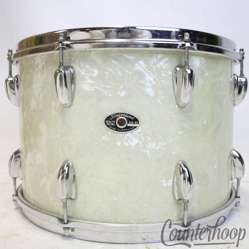 *Slingerland 15x10"Tom Drum White Marine Pearl WMP Vintage 70s Set-O-Matic 3Ply* image 1