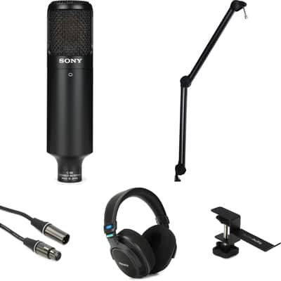 Sony C-80 Condenser Microphone and MDR-MV1 Headphones Broadcast Bundle image 1