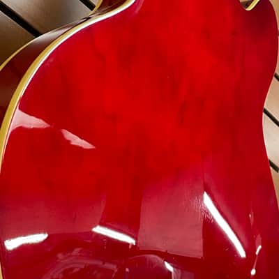 Epiphone Dot Deluxe Flame Top in Transparent Red 2003 w/OHSC image 8