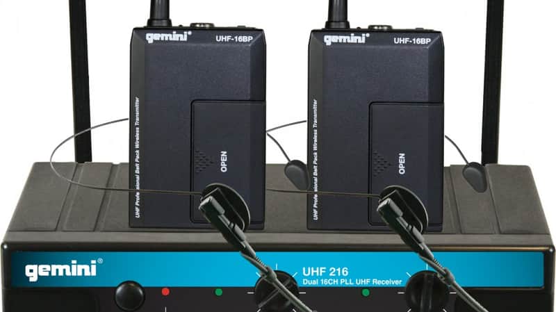 New Gemini UHF-216HL Wireless Headset Microphone System image 1