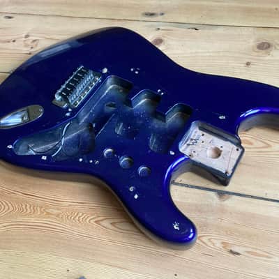 Fender Stratocaster Standard Electric Guitar Body Mexico Strat Blue 1998 image 2