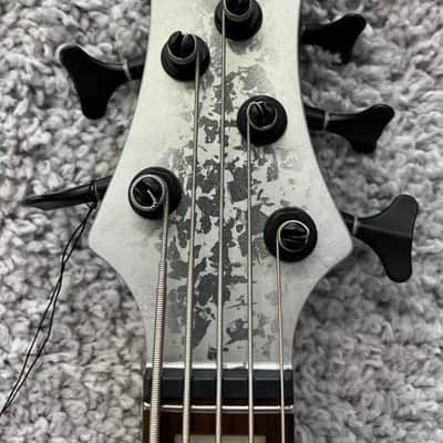 Mint Ibanez BTB25TH5SLM 5-String Electric Bass Guitar Silver Blizzard Matte Finish image 6