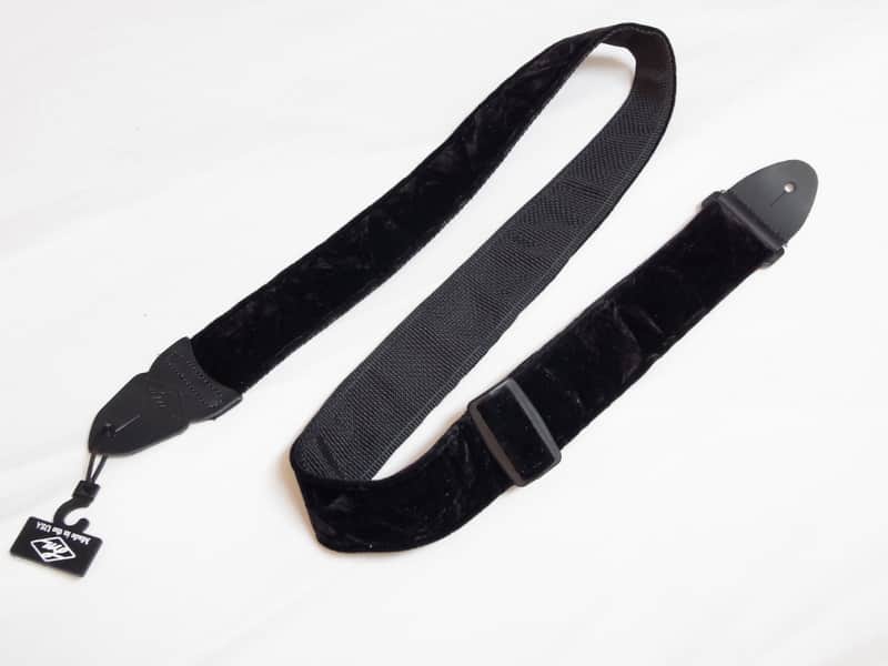 LM 2" Crushed Velvet BLACK guitar STRAP - Comfortable, Soft - NEW image 1