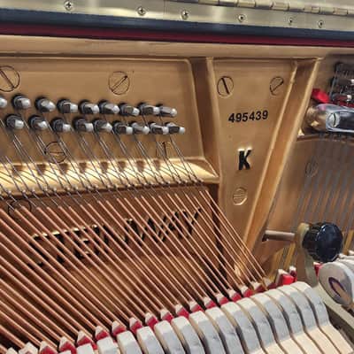 Steinway K 52" Full Upright Piano with Bench Mfg 1985 -  Satin Ebony image 6
