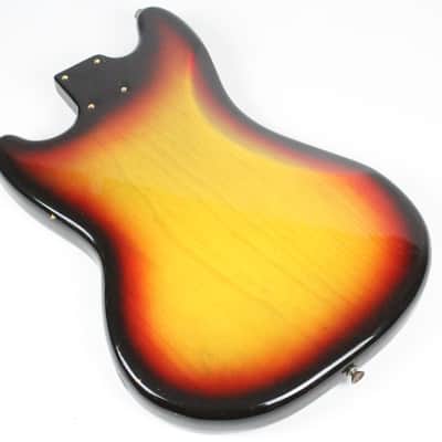 1977 Vintage Fender Mustang Ash BODY Factory Sunburst USA 1970s w/Original Neck Plate image 12