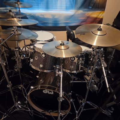 DW DWe Galaxy Black/MASSIVE EXPANDED KIT/ 7 CYMBALS + 2 HI HATS / 7 SHELLS PACK image 2
