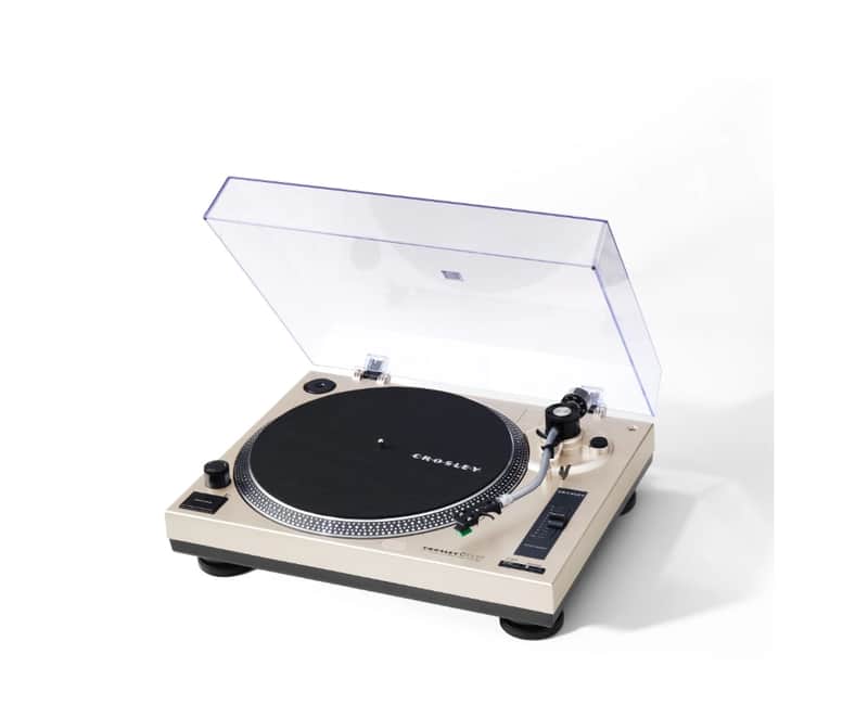Crosley C100BT 2-Speed Bluetooth  Turntable, Champagne-NEW image 1