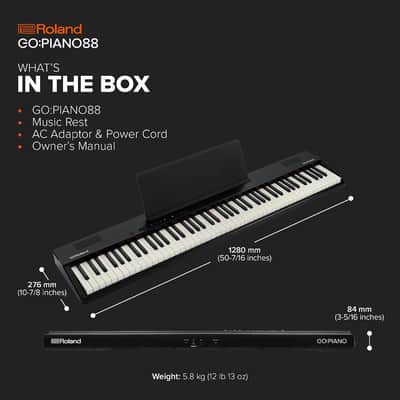 Roland GO:PIANO88PX | Entry-Level Portable 88-Note Digital Piano | Premium Performance | Lightweight Design | Powerful Learning Features | Battery-Powered Operation | Bluetooth & MIDI Connectivity image 3