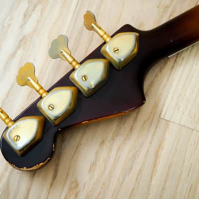 1968 Hagstrom Concord C-2 Deluxe Vintage Hollowbody Bass Guitar Ebony Board & Gold Hardware, Viking image 5
