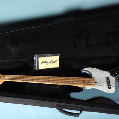 Mike Lull M5V Jazz Electric Bass 5 String Lake Placid Blue with Case image 2