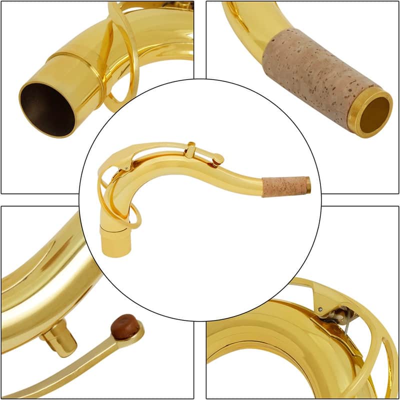 OEM Brass Tenor Saxophone Sax Bend Neck 27.8mm Saxophone Accessories Parts Gold image 1