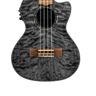 Lanikai Quilted Maple Black Stain Tenor Cutaway A/E Ukulele w/ Kula Preamp (QM-BKCET) image 2