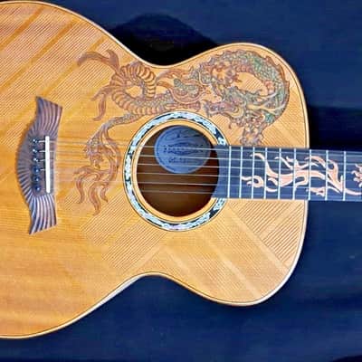 Acoustic Guitar Grand Concert, Handmade by Blueberry Dragon Motif image 9