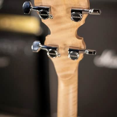Deering Boston 5-String Banjo - Natural Blond Curly Maple with Hardshell Case image 7