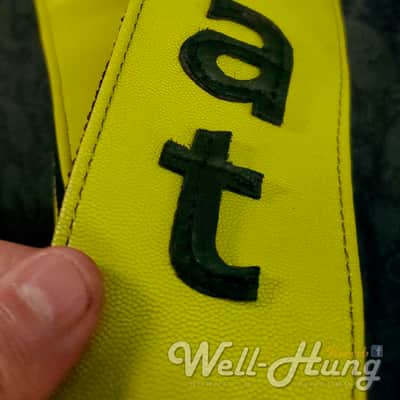 Well-Hung Hootenanny Hero 3" wide padded guitar strap "brat" edition image 3