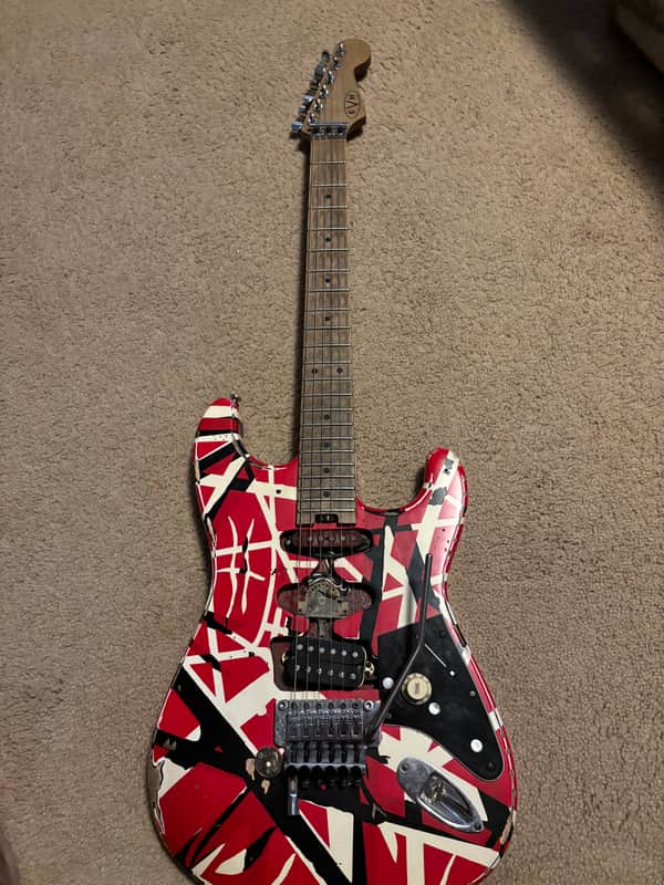EVH Striped Series Frankie 2020 - Present Red / White / Black Stripes Relic image 1