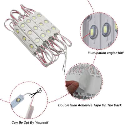 Led Module,Replacement Lights For Inflatables White 20Pcs 9.8 Ft 5730 Smd 150Lm Per Led Module Ip65 Waterproof Christmas Inflatables Light For Letter Sign With Tape Adhesive Backside (White Light) image 3