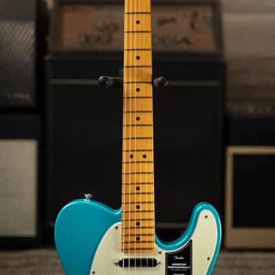 Fender American Professional II Telecaster Electric Guitar - Miami Blue with Hardshell Case image 4