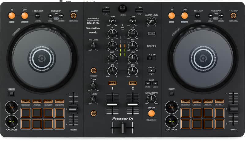 Pioneer DJ DDJ-FLX4 2-deck rekordbox and Serato DJ Controller - Graphite image 1