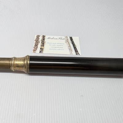 Rare Antique C.G. Conn C Flute Ebonite Headjoint Satin Silver Unibody w/ Gold Plating 440hz image 8