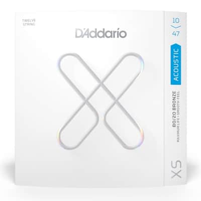 D'Addario XSABR1047-12 XS 80/20 Bronze 12-String Acoustic Guitar Strings Light 10-47 image 1