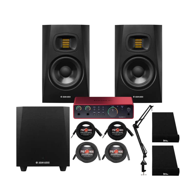 Adam Audio T5V Studio Monitor Speakers w/Powerful Active Nearfield Sound Bundle image 1