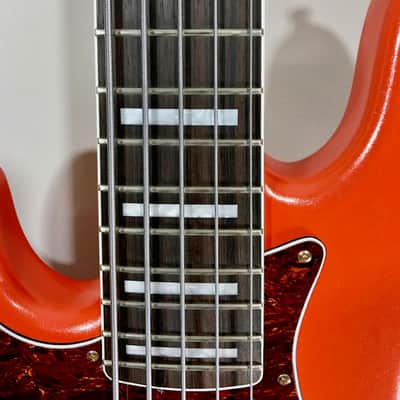BassMods LEFTY K535 5-String Bass Guitar - Bartolini Pickups - Metallic Orange image 4