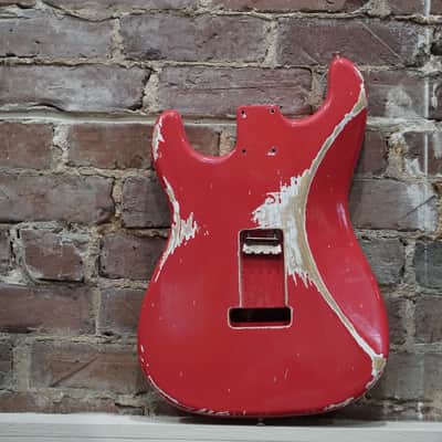 MJT Stratocaster Body Fiesta Red Nitro LIGHTWEIGHT Ash Strat image 3