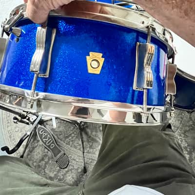 Ludwig Club Date Mid-60s - Blue Sparlke, Nickel plate hardware image 6
