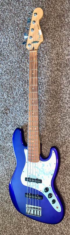 1998 Fender Standard Jazz Bass V 5 string electric bass guitar with fender ata Hardshell case image 1