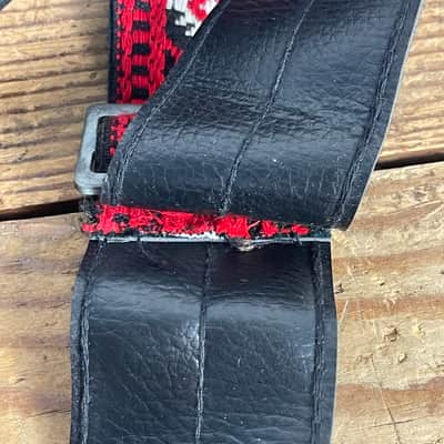 Vintage 1970s Gretsch Jacquard Guitar Strap – Red Diamond Weave image 10