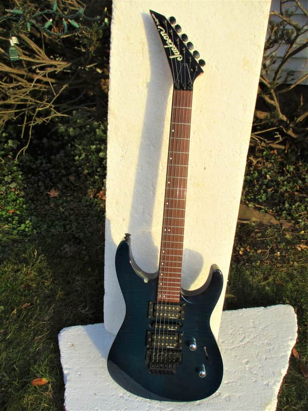 Jackson Performer Guitar, 1996, Japan, Blue See-Thru Flame Maple Top, Gig Bag image 1