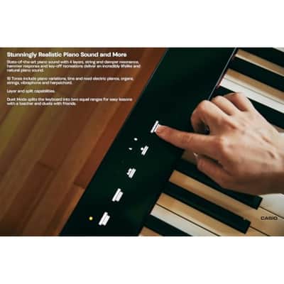 Casio Privia PX-S1100 Portable Digital Piano with 88 Weighted Keys, 18 Tones, Touch Sensor Controls, Sustain Pedal, Bluetooth, USB, AC Adapter, 16W Speaker System, Gloss Black Finish (PX-S1100BK) image 2