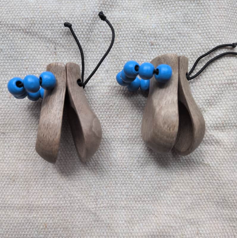 Finger Castanets One Pair Wooden Clappers image 1