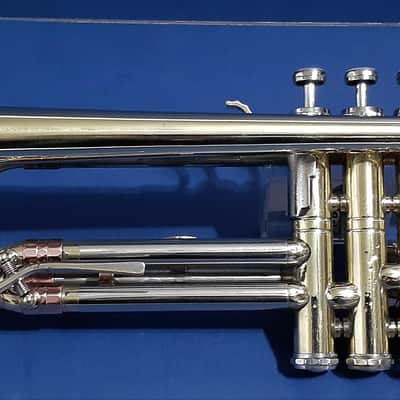Blessing Flugelhorn & GETZEN Super Deluxe Trumpet W Combo Case & MP's - Clear Lacquer / Raw Brass image 15