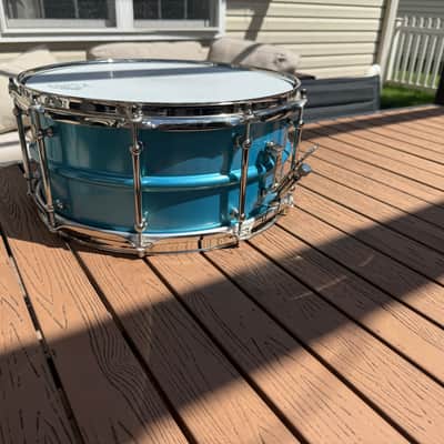 Joyful Noise Luminary 6.5x14 Anodized Blue Snare Drum – Mint – Case & Paperwork image 6