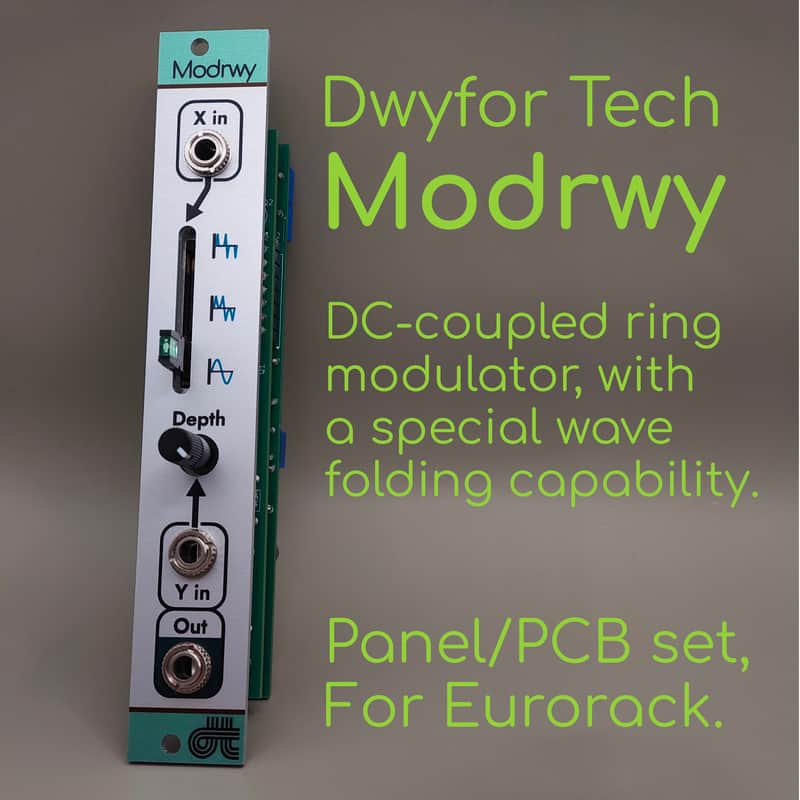 Dwyfor Tech Modrwy - Eurorack DIY Ring Modulator, Waveshaper, Wavefolder, Analogue Multipler - PANEL/PCB image 1