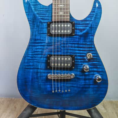 2014 Schecter USA Custom Shop Hollywood Classic Black Ocean HH SuperRock #14-09014 image 1