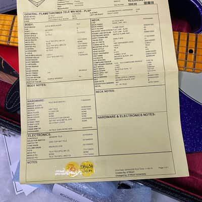 NEW! Fender Custom Shop Flamethrower Telecaster Custom - NOS - Modern Specs - Texas Special Pick-Ups - AAAA Flamed Neck - Purple Sparkle - Authorized Dealer - 7.8lbs - G07233 image 15