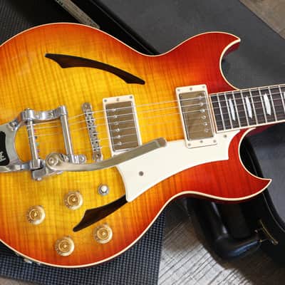 2014 Gibson Custom Shop Johnny A Standard Signature w/ Bigsby Semi-Hollow Electric Guitar Sunset Glow + COA OHSC image 3