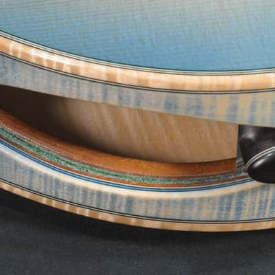 2015 Mirabella Oval Hole Archtop Blue Sunburst with Side Trapdoors image 11