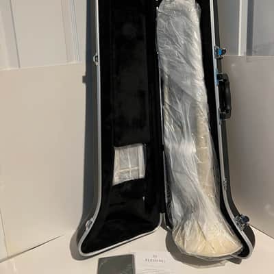 Blessing Bb Trombone .500Bore Clear Yellow Lacquer Outfit with Case Mouth Piece Cleaning Rod Blessing Cleaning Towel image 6