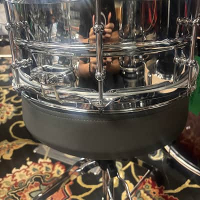 Ludwig LU6514SL Supralite 6.5x14" 10-Lug Steel Snare Drum with P88I Strainer 2021 - Present - Polished Steel image 2