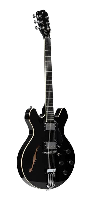 Stagg Silveray 533 Chambered Maple Body, Black image 1